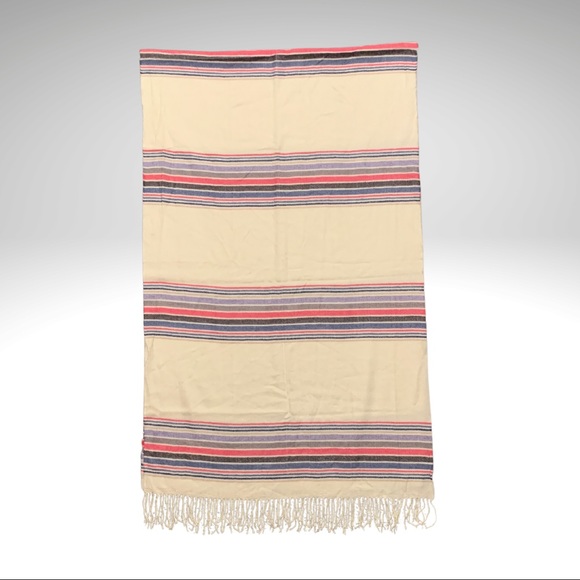 Gap Modal Multicolor Striped Scarf with Twisted Rope Fringes 84x25" - Picture 7 of 9
